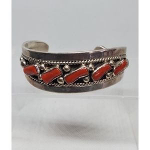 Tommy Moore Red Coral Cuff Bracelet